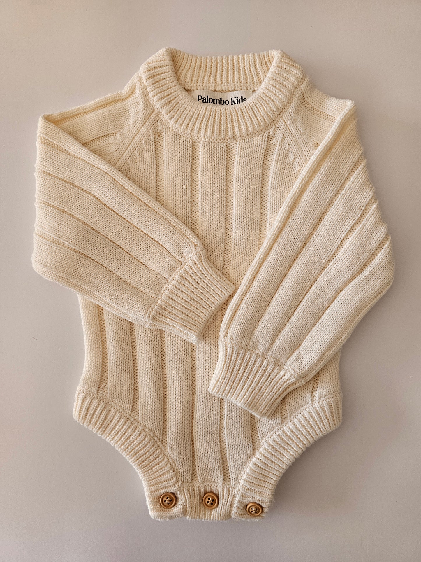 Wide Ribbed Knit Romper | Milk