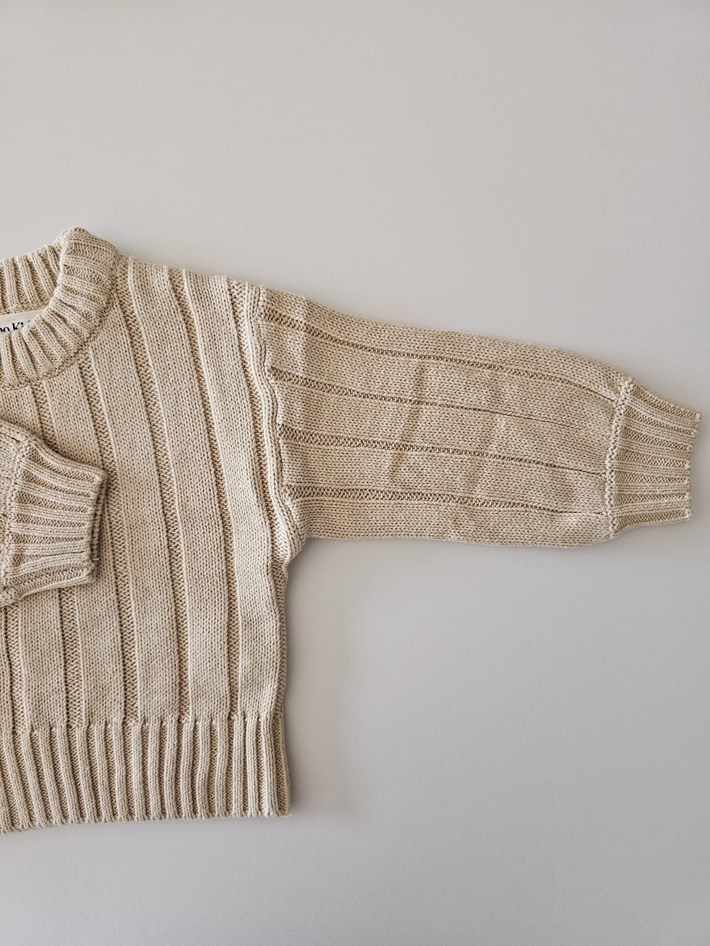 Wide Ribbed Knit Long Sleeve | Oat